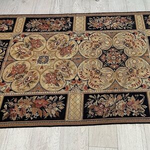 Vintage Stark Carpet 4x6’ needlepoint rug — newly dry cleaned and stunning!